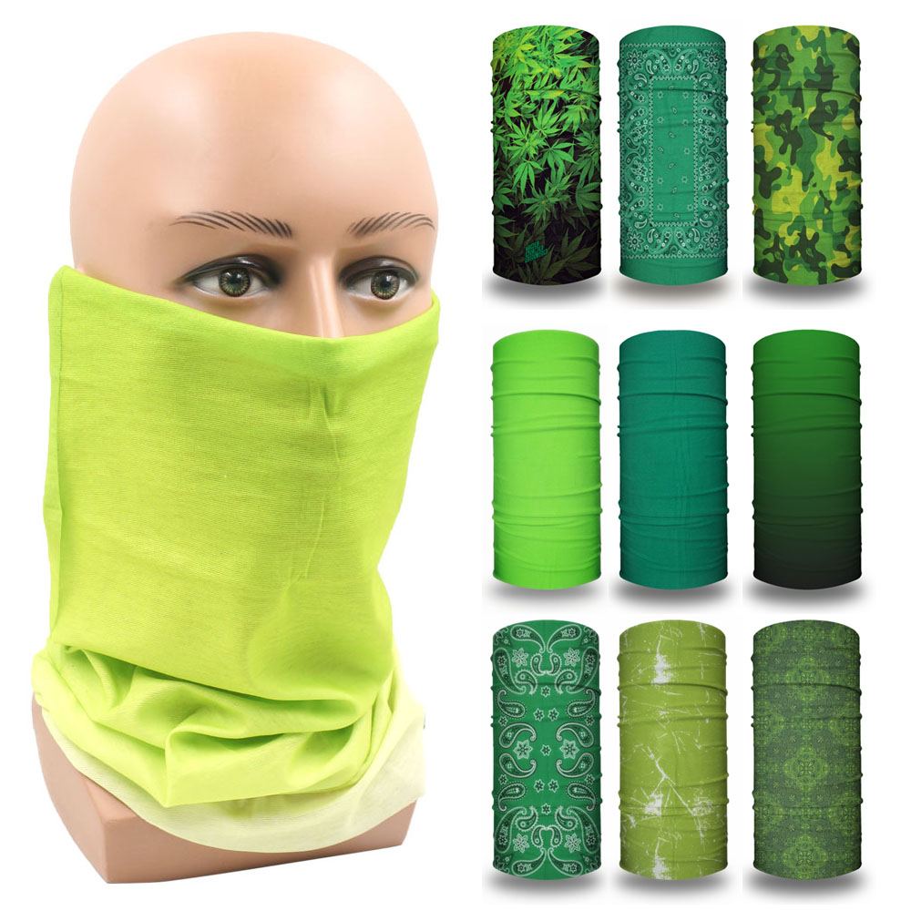 Running Gear Green - Банданы с зеленым лицом, походные гетры
