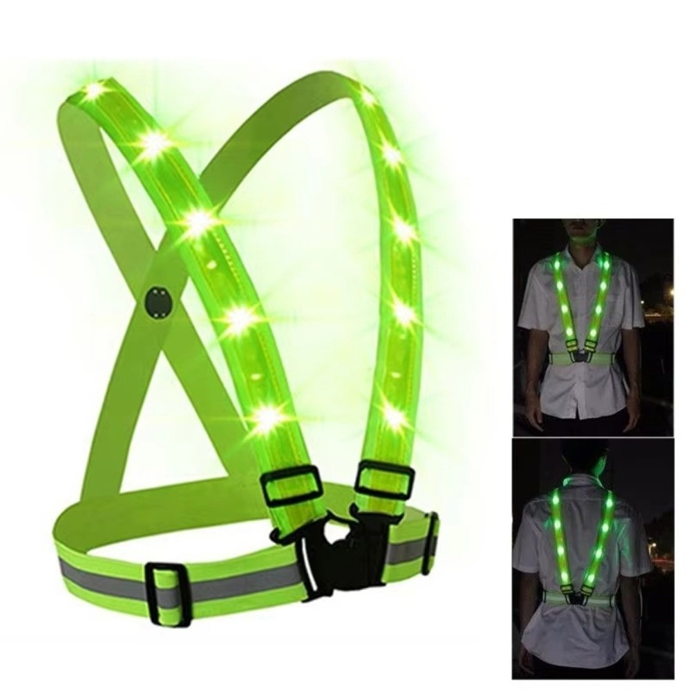 Running Gear Green - Новый полиэстеровый светодиодный сигнальный жилет с